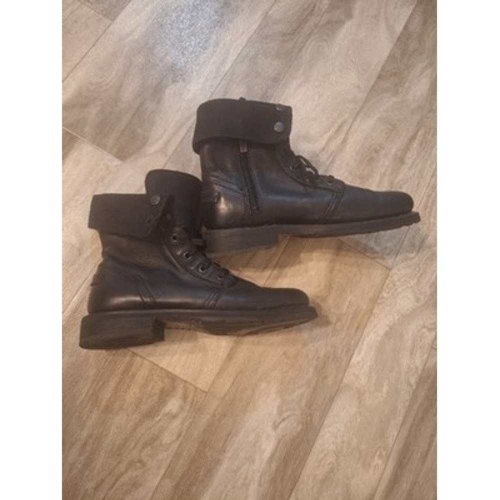 Women's Harley Davidson Black Leather Motorcycle Biker Riding Boots Size 7.5